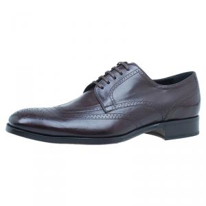 Dolce and Gabbana Brown Brogue Leather Oxfords Size 42