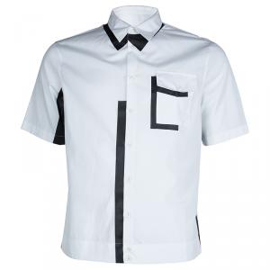 DSquared2 Monochrome Button-down Short Sleeve Cotton Shirt XXL