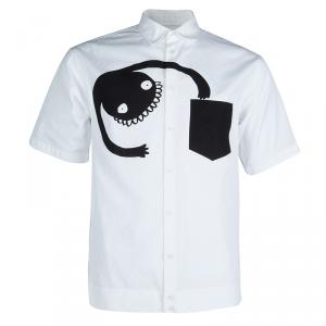 DSquared2 Monochrome Printed Short Sleeve Button Down Cotton Shirt XXL
