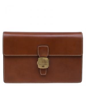 Dunhill Brown Leather Vintage Clutch Bag