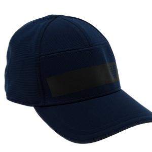 Pre Owned Emporio Armani Blue and Black Ribbed Logo Cap Size  L- XL 