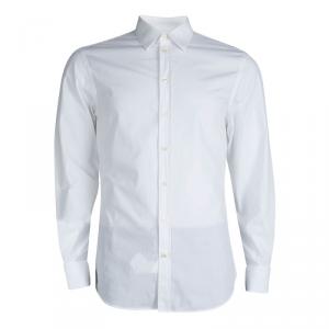 Pre Owned Emporio Armani Men's White Cotton Tailored Fit Shirt L