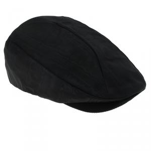 Pre Owned Emporio Armani Black Viscose Moire Flat Cap Size L