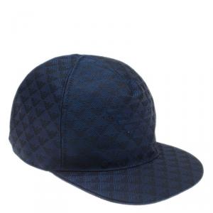 Pre Owned Emporio Armani Blue Monogram Baseball Cap Size M