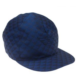 Pre Owned Emporio Armani Blue Monogram Baseball Cap Size L