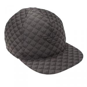 Pre Owned Emporio Armani Grey Monogram Baseball Cap Size M