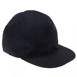 Pre Owned Emporio Armani Navy Blue Monogram Baseball Cap Size M