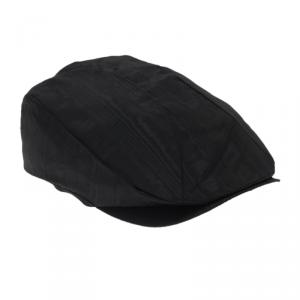 Pre Owned Emporio Armani Black Viscose Moire Flat Cap Size M