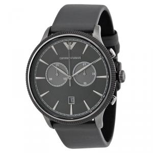 Pre Owned Emporio Armani Black Stainless Steel AR1794 men's Wristwatch 43MM
