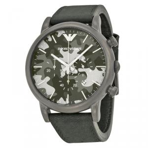 Pre Owned Emporio Armani Grey Stainless Steel AR1816 Men's Wristwatch 46MM
