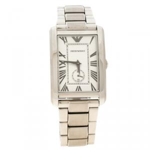 Emporio Armani Silver Stainless Steel AR 1607 Men's Wristwatch 32MM