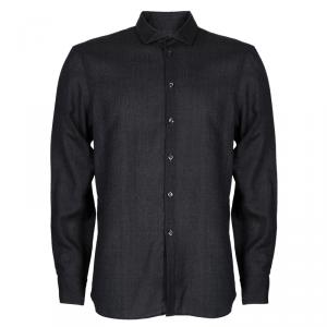 Pre Owned Emporio Armani Men's Grey Shirt L