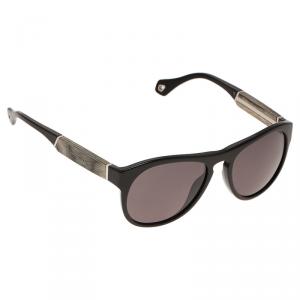 Ermenegildo Zegna Black SZ3653 Wood Panel Round Sunglasses