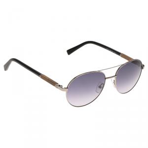 Ermenegildo Zegna Silver and Black EZ0013 Aviators