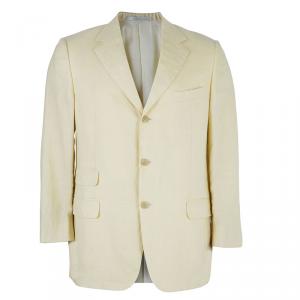 Pre Owned Ermenegildo Zegna Men's Beige Three-Button Blazer EU 52