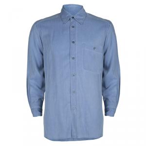 Pre Owned Ermenegildo Zegna Men's Blue Denim Shirt M