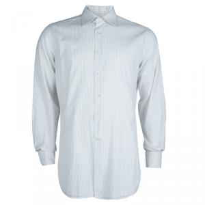 Pre Owned Ermenegildo Zegna Multicolor Striped Long Sleeve Buttondown Cotton Shirt L