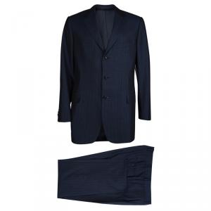 Ermenegildo Zegna Navy Blue Striped Pant Suit L