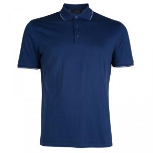 Pre Owned Ermenegildo Zegna Blue Jersey Polo T-Shirt M