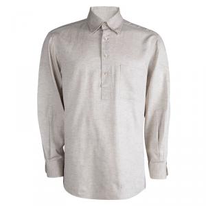 Pre Owned Ermenegildo Zegna Beige Linen Blend Long Sleeve Shirt XL
