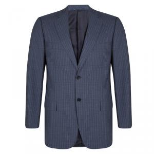 Pre Owned Ermenegildo Zegna Blue Striped Regular Fit Blazer L