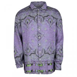 Pre Owned Etro Multicolor Printed Linen Long Sleeve Button Front Shirt 2XL