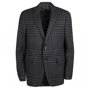 Pre Owned Etro Multicolor Printed Wool Notched Collar Blazer L