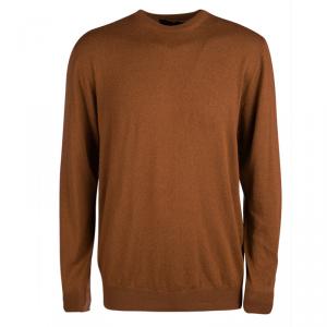 Etro Burnt Orange Cashmere Crew Neck Long Sleeve Sweater 2XL