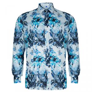 Etro Men's White Floral Print Shirt M
