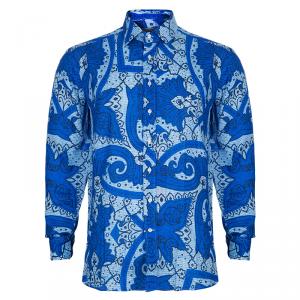 Pre Owned Etro Blue Linen Shirt L