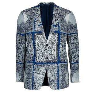Etro Men's Blue Printed Blazer L