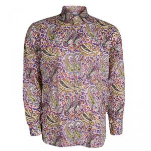 Etro Multicolor Paisley Print Long Sleeve Button Front Cotton Shirt L