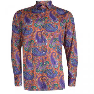 Pre Owned Etro Multicolor Paisley Print Long Sleeve Button Front Cotton Shirt  L