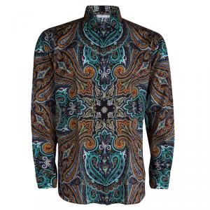 Pre Owned Etro Multicolor Paisley Print Long Sleeve Button Front Cotton Shirt  XL