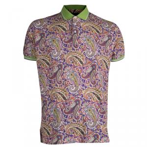 مملوكة مسبقًا Etro Multicolor Paisley Printed Polo T-Shirt 2XL