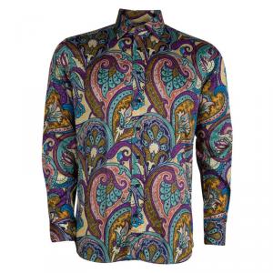 Pre Owned Etro Multicolor Paisley Printed Cotton Long Sleeve Button Front Shirt L