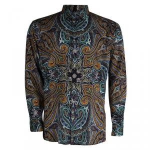 Pre Owned Etro Multicolor Paisley Printed Cotton Long Sleeve Button Front Shirt XL