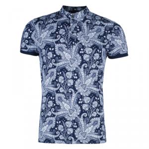 مملوكة مسبقًا Etro Men's Navy Paisley Polo Shirt S