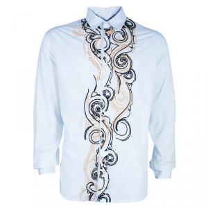 Pre Owned Etro Men's White Embroidered Shirt XXL