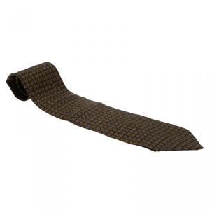 Fendi Blue and Yellow Zucchino Silk Tie