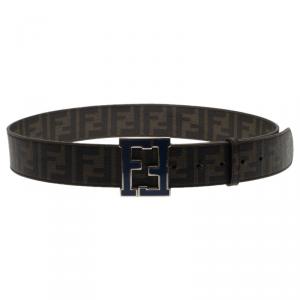 Fendi Tobacco Zucca PVC FF Logo Belt 90CM