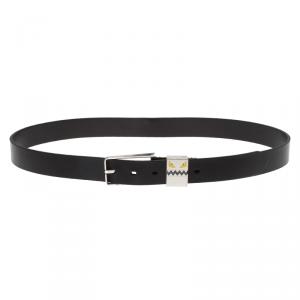 Fendi Black Leather Monster Face Buckle Belt 100 CM