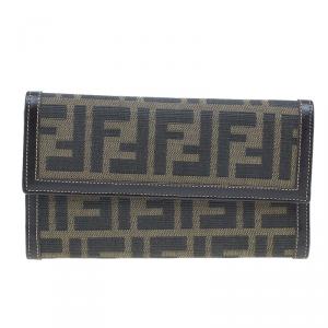 Pre Owned Fendi Zucca Canvas Continental Wallet