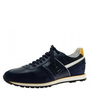 Fendi Tricolor Suede and Leather Lace Up Sneakers Size 41