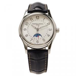 Frederique Constant White Stainless Steel Runabout Men's Wristwatch 43MM