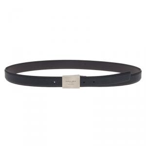 Giorgio Armani Black Leather Belt Size 52