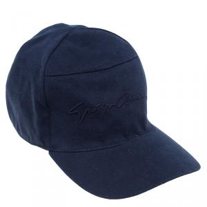 Giorgio Armani Navy Blue Signature Baseball Cap Size 60