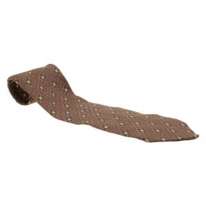 Pre Owned Giorgio Armani Brown Floral Silk Tie 