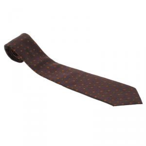 Giorgio Armani Burgundy Diamond Embroidered Traditional Silk Tie