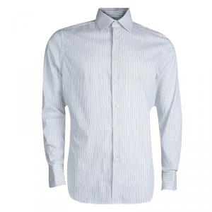 Givenchy White Striped Long Sleeve Button Front Shirt L